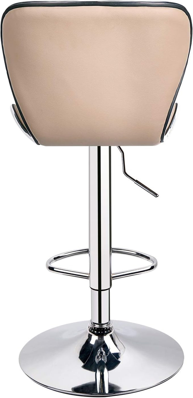 Leader Shell Back Bar Stools Set of 2, Adjustable Bar Stool with Back, Swivel Barstools (Khaki)