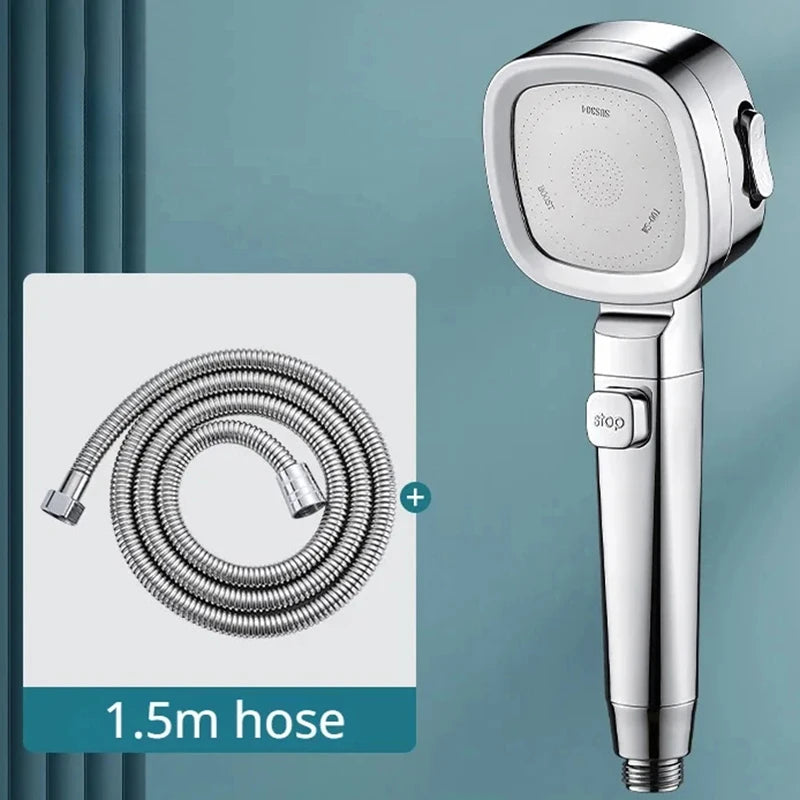 High Pressure Shower Head Water Saving 3-Modes Shower Heads Adjustable Water Massage Sprayer Home Bathroom Accessories