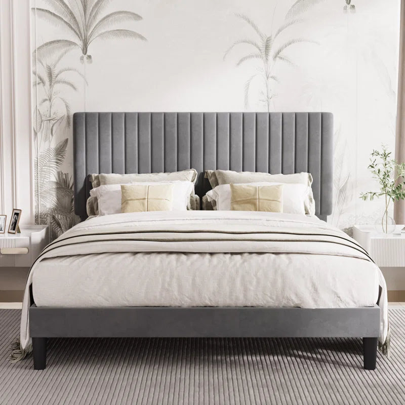 Dunphy Upholstered Platform Bed with Adjustable Headboard
