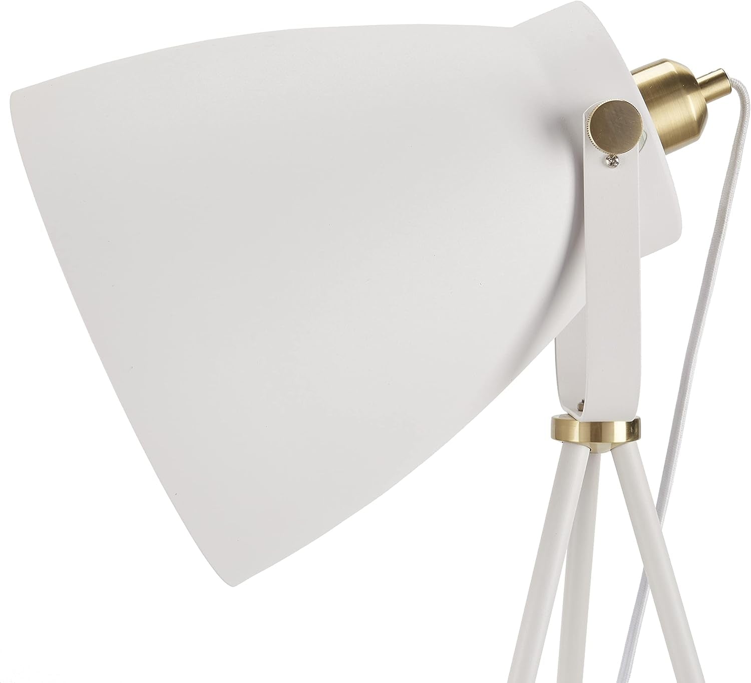 Home 57" Tripod Floor Lamp, Modern, Industrial, Transitional for Bedroom, Living Room, Office, White