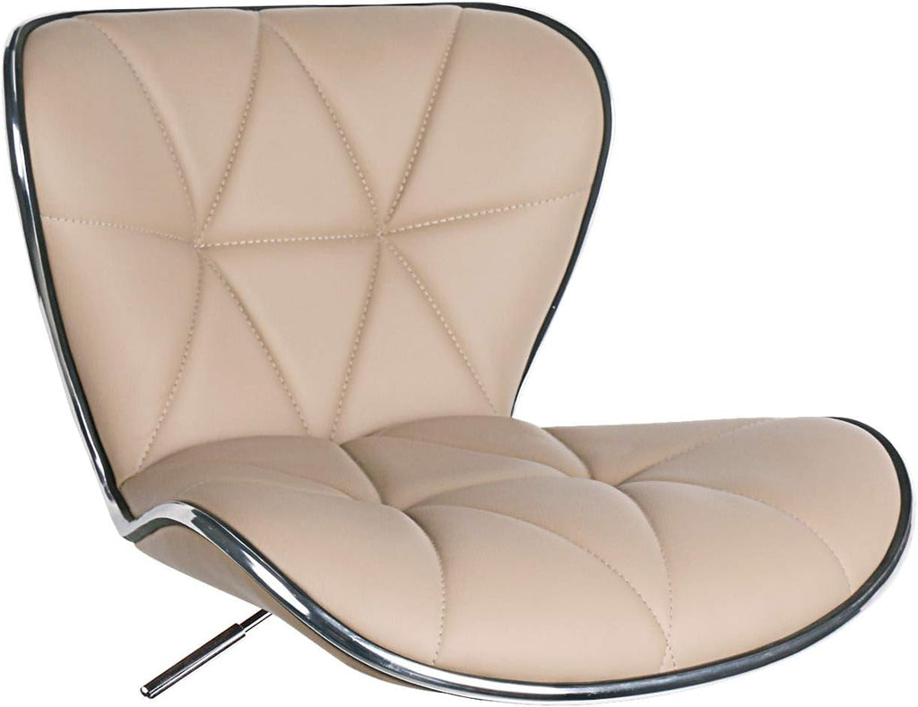 Leader Shell Back Bar Stools Set of 2, Adjustable Bar Stool with Back, Swivel Barstools (Khaki)