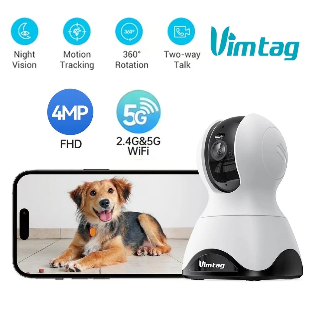 2.5K Pet Camera 5G&2.4G Wifi Dog/Cat/Nanny Cam & Baby Monitor, 360° Indoor Camera for Home Security with Phone App & Speaker, Motion Tracking, Free AI Detection, Night Vision, Sd/Cloud Storage