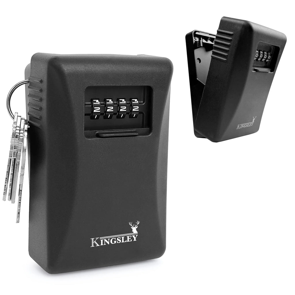 Key Lock Box - Guard-A-Key, Secure Weatherproof Key Box Wall Mount for Indoors and Outdoors, 4 Digit Resettable Combination Code, Large Capacity for Storing Spare Keys