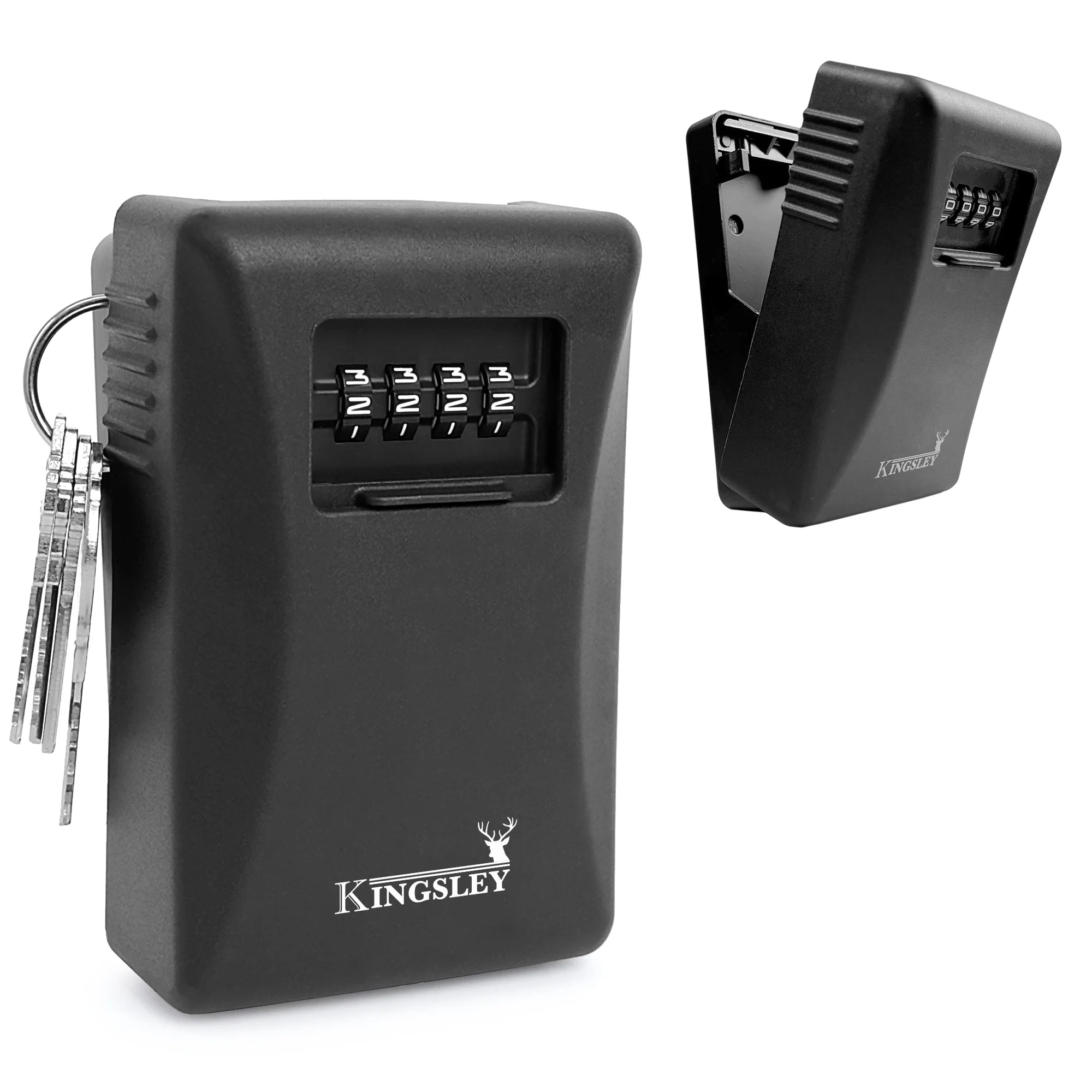 Key Lock Box - Guard-A-Key, Secure Weatherproof Key Box Wall Mount for Indoors and Outdoors, 4 Digit Resettable Combination Code, Large Capacity for Storing Spare Keys