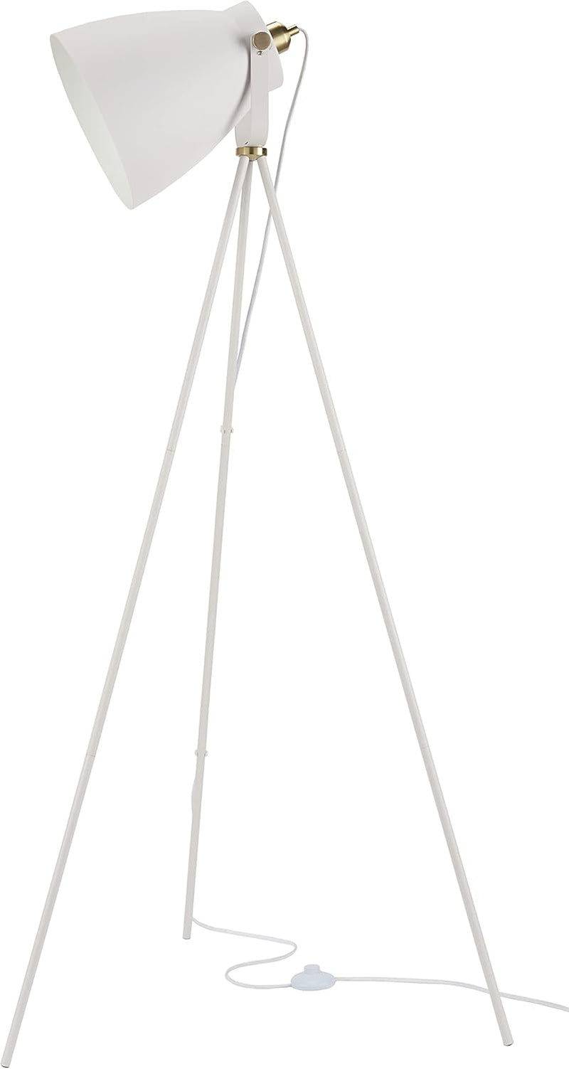 Home 57" Tripod Floor Lamp, Modern, Industrial, Transitional for Bedroom, Living Room, Office, White